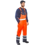 Dwukolorowe ocieplane ogrodniczki ostrzegawcze Portwest 