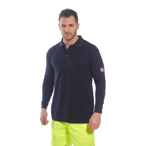 Koszulka polo longsleeve Modaflame trudnopalna i antystatyczna