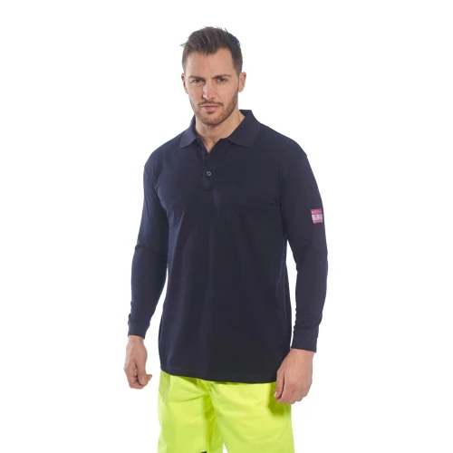 Koszulka polo longsleeve Modaflame trudnopalna i antystatyczna