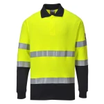 Dwukolorowa koszulka polo Modaflame trudnopalna i antystatyczna