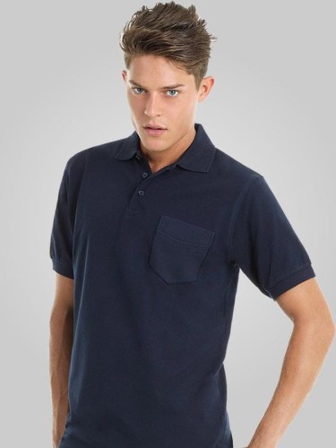 Męska koszulka B&C Polo Safran Pocket / Unisex (n)