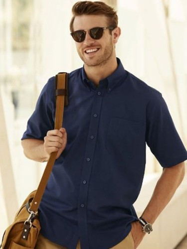 Męska koszula Fruit of The Loom Oxford krótki rękaw (n)