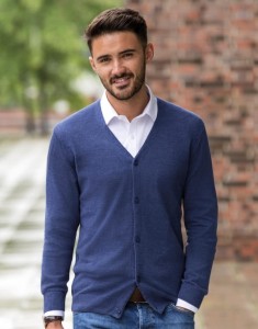 Sweter męski kardigan Russell z dekoltem w serek (n)
